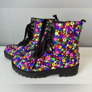Unr8ed Colorful Gem-Studded Boots